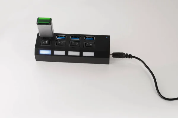 USB hub with backlight. — Stock Photo, Image