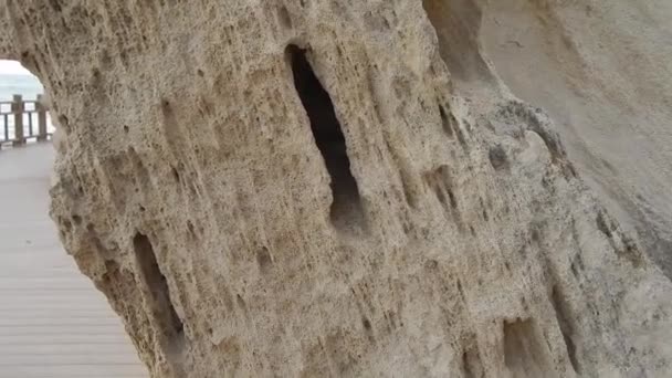 Roca Arenosa Superficial Orilla Rocosa Del Mar Caspio — Vídeos de Stock