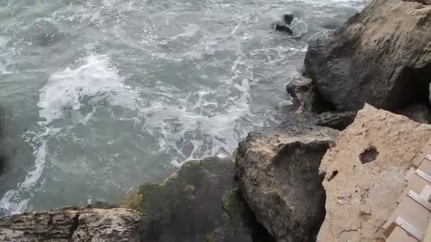 Costa Rocciosa Del Mar Caspio Mese Ottobre Anno 2019 — Video Stock