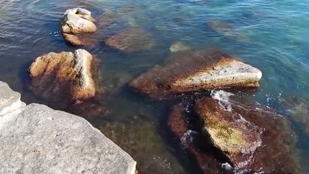 Côte Rocheuse Mer Caspienne Mois Septembre Année 2019 — Video