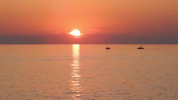 Захід Сонця Над Каспійським Морем Вересня 2019 Року Територія Мангістау — стокове відео