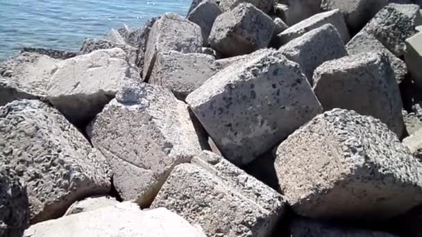 Canal Entrada Agua Para Desalinización Del Agua Mar Kazajstán Región — Vídeos de Stock