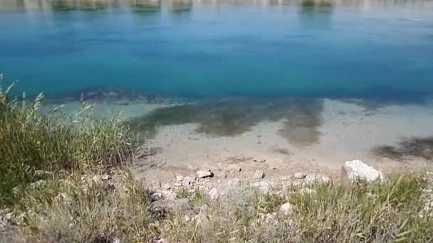 Deniz Suyunun Tuzdan Arındırılması Için Girişi Kanalı Kazakistan Mangistau Bölgesi — Stok video
