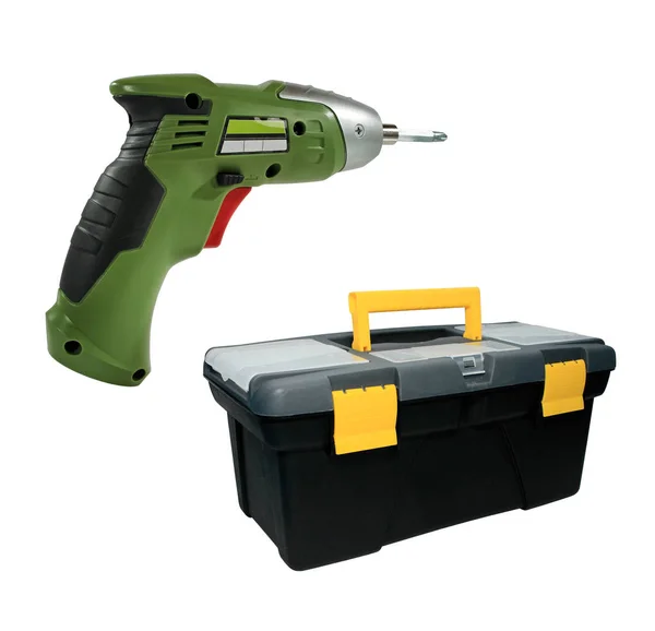 Screwdriver and toolbox. — Stock Photo, Image