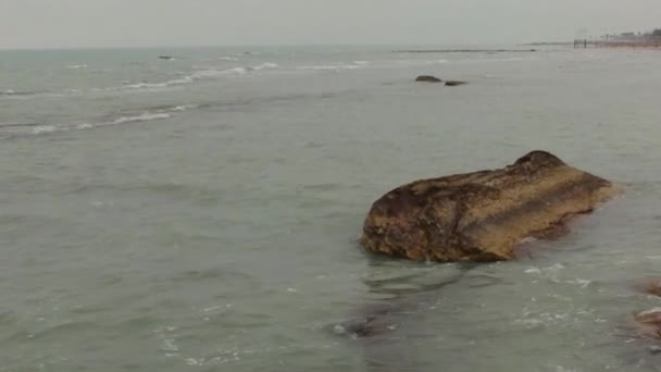 Costa Rochosa Mar Cáspio Cazaquistão Região Mangistau Janeiro 2020 Ano — Vídeo de Stock