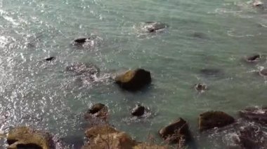 Hazar Denizi kıyısında. 02 Şubat 2020. Mangistau bölgesi.