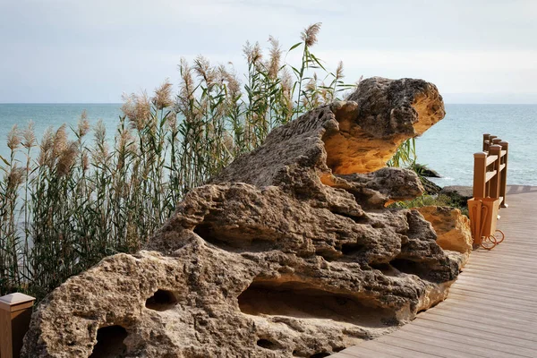 Pobřeží Kaspického Moře Rocková Stezka Kazachstán Město Aktau Říjen 2019 — Stock fotografie