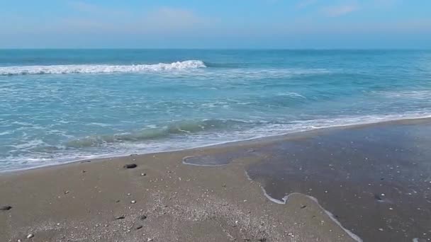 Piaszczyste Wybrzeże Morza Kaspijskiego Kazachstan Region Mangistau Lutego Rok 2020 — Wideo stockowe