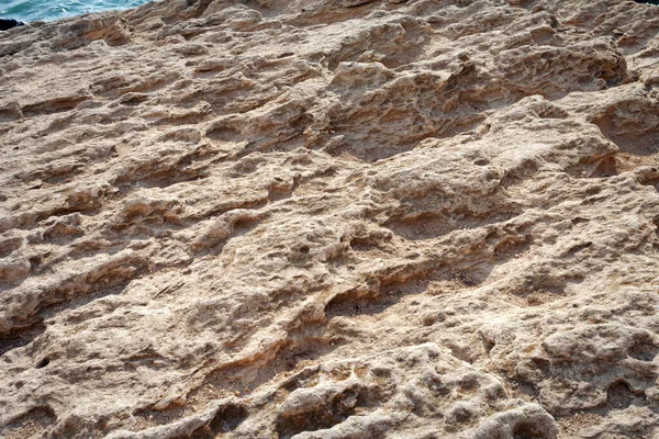 Sandsten Ytan Klippig Strand Vid Kaspiska Havet — Stockfoto