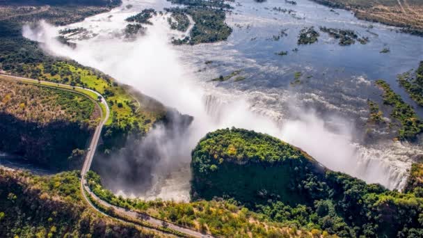 Victoria Falls from the air — Stock Video