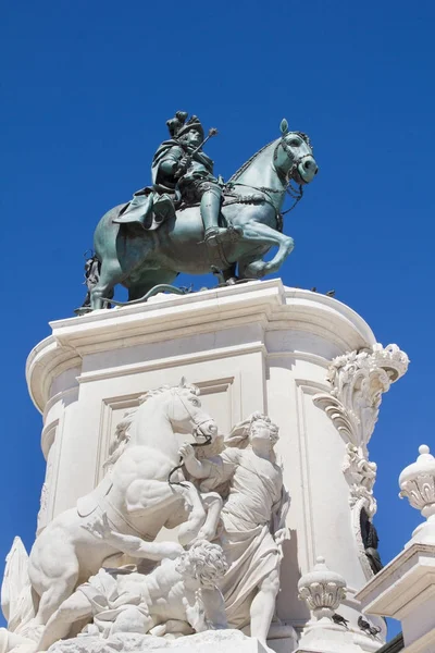 Statua del Re Jose I nella Praca do Comercio a Lisbona, Portogallo — Foto Stock