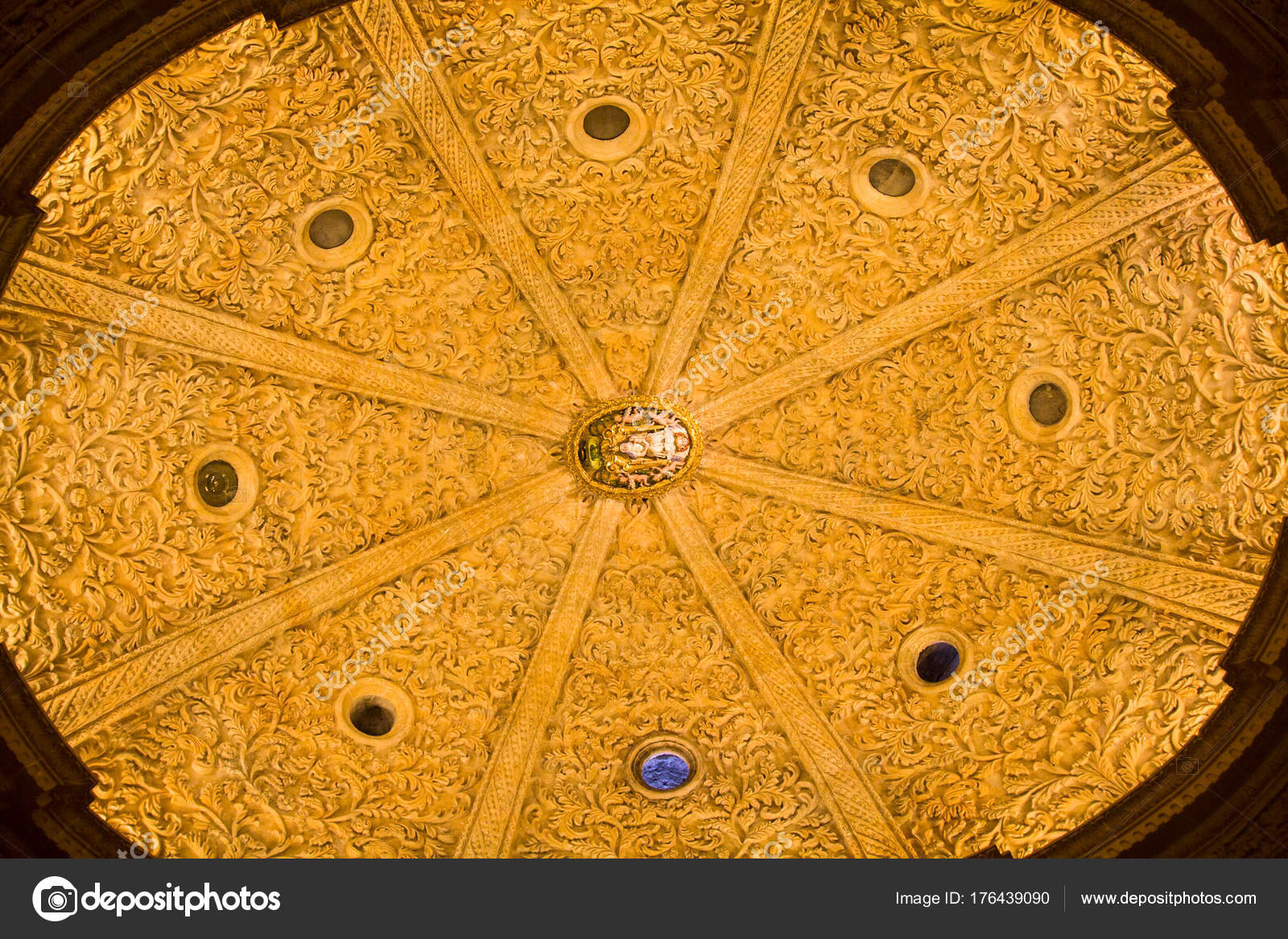 Palma Spain August 2017 View Palma Cathedral Ceiling