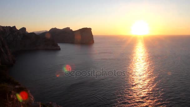 Puesta Sol Cap Formentor Mallorca España — Vídeo de stock