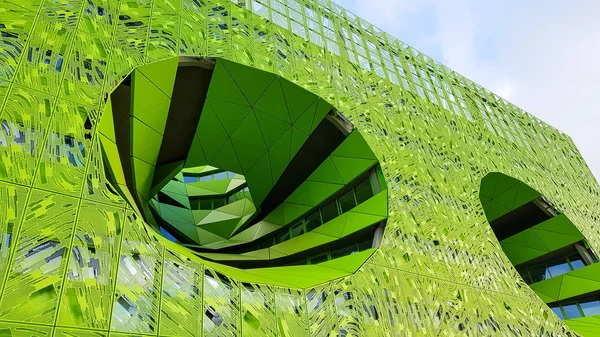 Green Cube Building Confluence District Lyon France — Stock Photo, Image