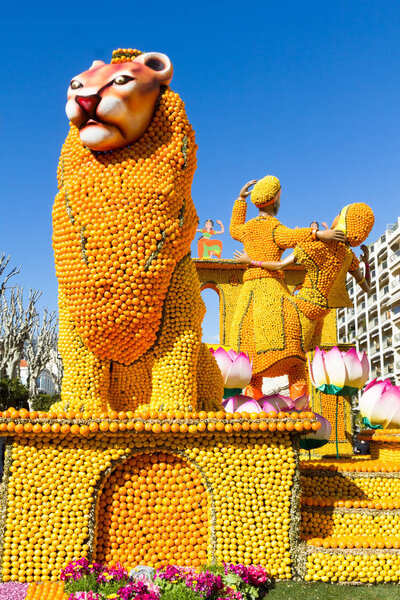 Art made of lemons and oranges in the famous Lemon Festival (Fete du Citron) in Menton, France