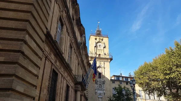 Hodinová Věž Aix Provence Francie — Stock fotografie