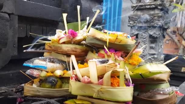 Ofertas Dioses Bali Indonesia — Vídeo de stock