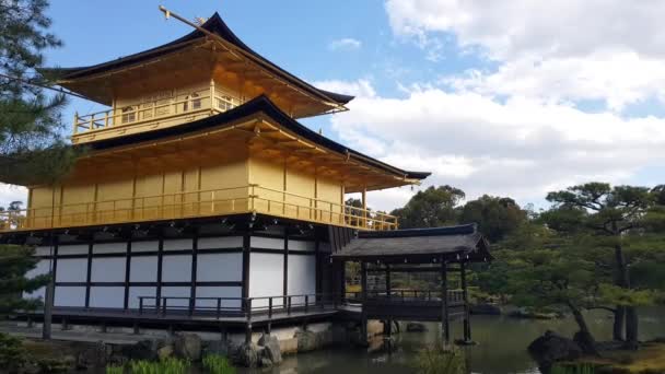 Templo Kinkakuji Pavilhão Ouro Kyoto Japão — Vídeo de Stock