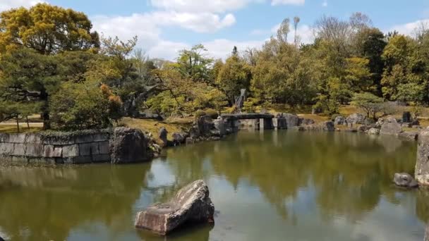 Jardín Castillo Nijo Kioto Japón — Vídeo de stock
