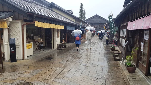 Oharaimachi Ise Japonya Nisan 2019 Şehir Merkezinde Bir Sokakta Yürüyen — Stok fotoğraf