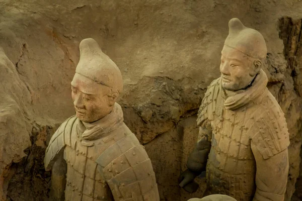 中国西安兵马俑挖掘 — 图库照片