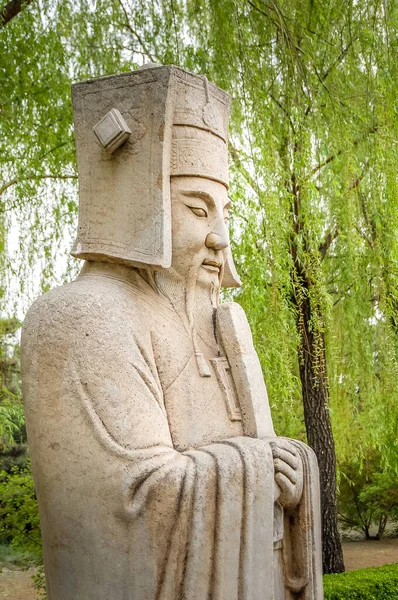 Statue Guerrière Dans Les Tombes Ming Pékin Chine — Photo