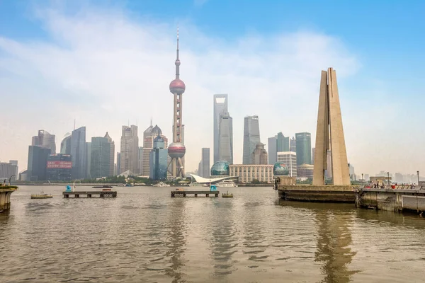 China Shanghai Abril 2020 Edificios Modernos Shanghai Pudong Desde Principios — Foto de Stock