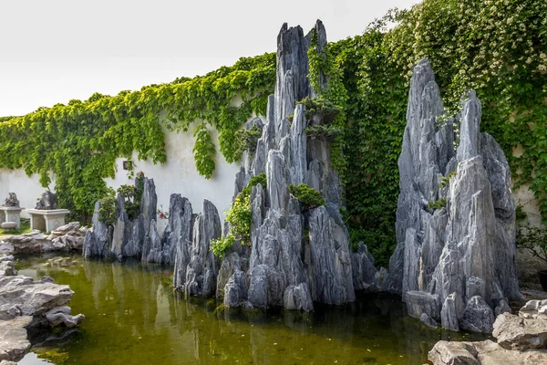 Rochers Dans Jardin Asiatique — Photo