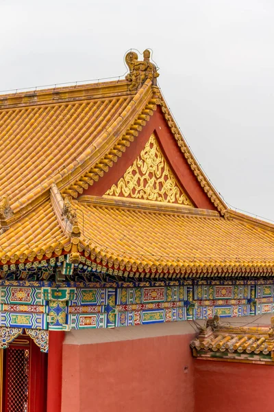 Telhados Tradicionais Cidade Proibida Pequim China — Fotografia de Stock