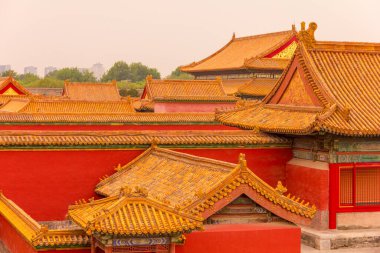 Pekin 'in Yasak Kenti Çin' in geleneksel çatıları