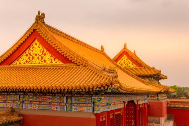 Pekin 'in Yasak Kenti Çin' in geleneksel çatıları