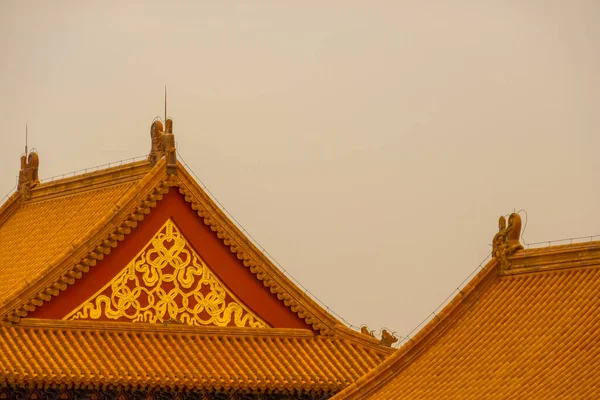 Traditionele Daken Beijing Verboden Stad China — Stockfoto