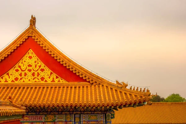 Tradycyjne Dachy Pekinie Zakazane Miasto Chiny — Zdjęcie stockowe