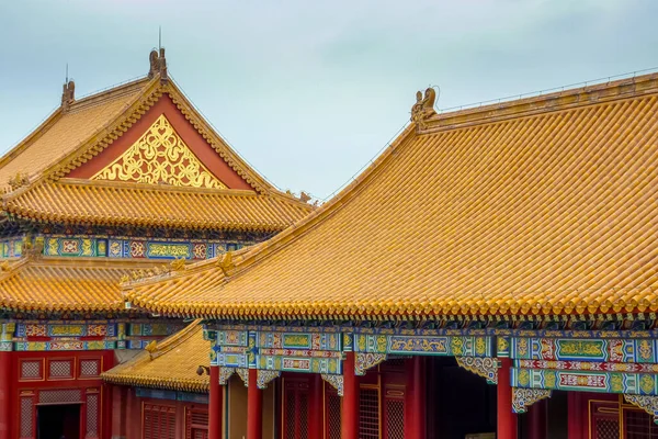 Παραδοσιακές Στέγες Στην Απαγορευμένη Πόλη Του Πεκίνου Κίνα — Φωτογραφία Αρχείου