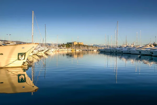 Port Antibes Podczas Zachodu Słońca Południe Francji — Zdjęcie stockowe