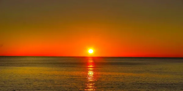Solnedgång Och Havet — Stockfoto