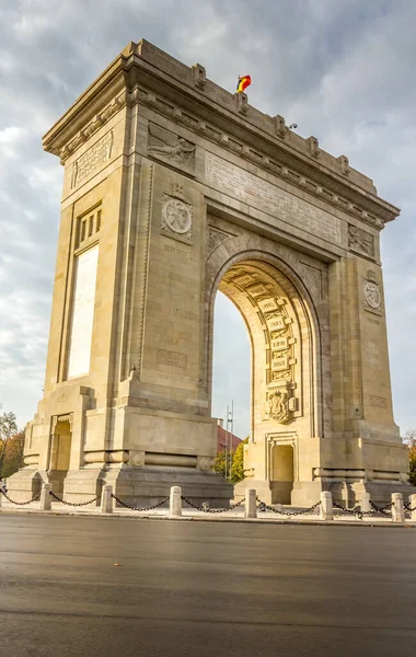 Arco Del Triunfo Arcul Triumf Bucarest Rumania — Foto de Stock