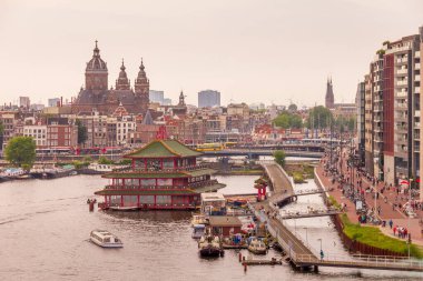 Amsterdam, Hollanda 'nın hava manzarası