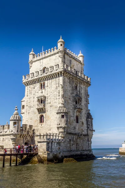 Lisabon Portugalsko Června 2017 Lidé Věži Belem Světové Dědictví Unesco — Stock fotografie