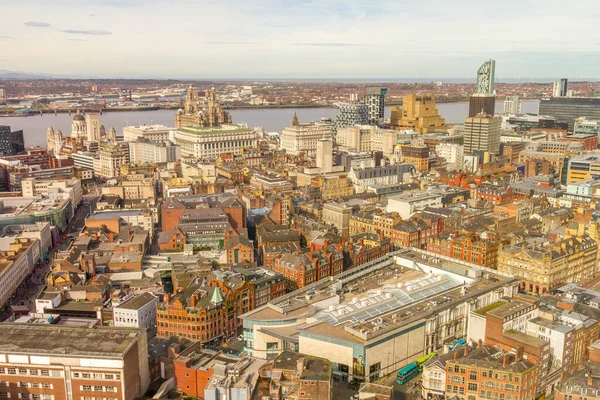 Luchtfoto Van Liverpool Engeland Verenigd Koninkrijk — Stockfoto