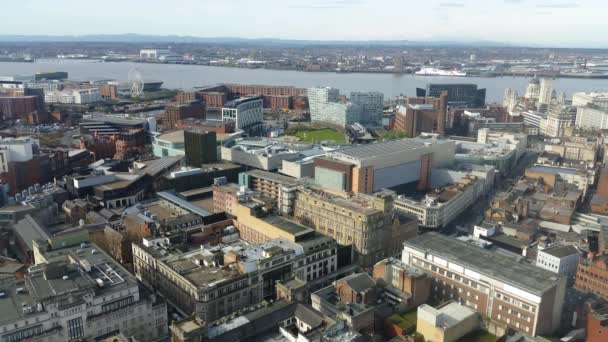Luftaufnahme Von Liverpool England Großbritannien — Stockvideo