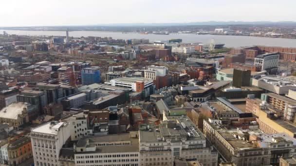 Vue Aérienne Liverpool Angleterre Royaume Uni — Video