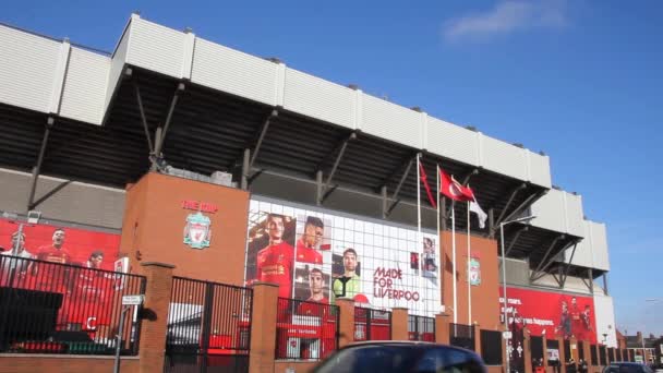 Liverpool Inglaterra Abril 2017 Vista Estádio Anfield Casa Liverpool Football — Vídeo de Stock