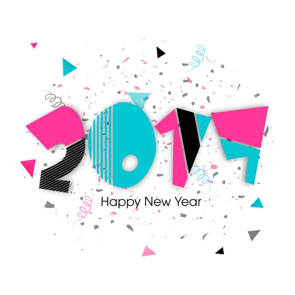 Texte élégant 2017 pour la célébration du Nouvel An . — Image vectorielle
