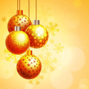 Neşeli Noel kutlaması için Noel topları.