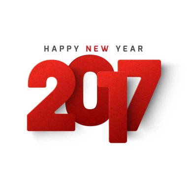 Yeni yıl kutlaması için kırmızı metin 2017.