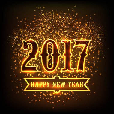 Parlak metin ile yeni yıl için tebrik kartı.