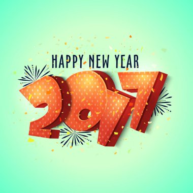 Tebrik kartı 3d metin 2017 ile yeni yıl için.