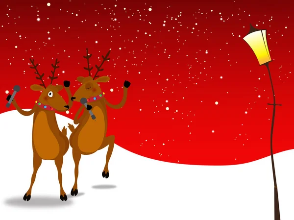 可爱驯鹿的圣诞庆祝活动. — 图库矢量图片