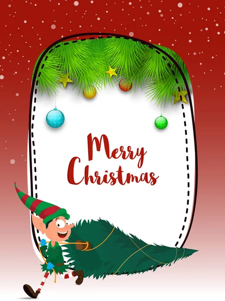 メリー クリスマスのグリーティング カード デザイン. — ストックベクタ